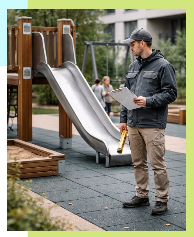 Сертификация детских площадок в Отрадном от 27175 р. | Алешин-Трд