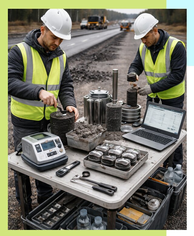 Сертификация асфальта: испытания и подтверждение в Отрадном