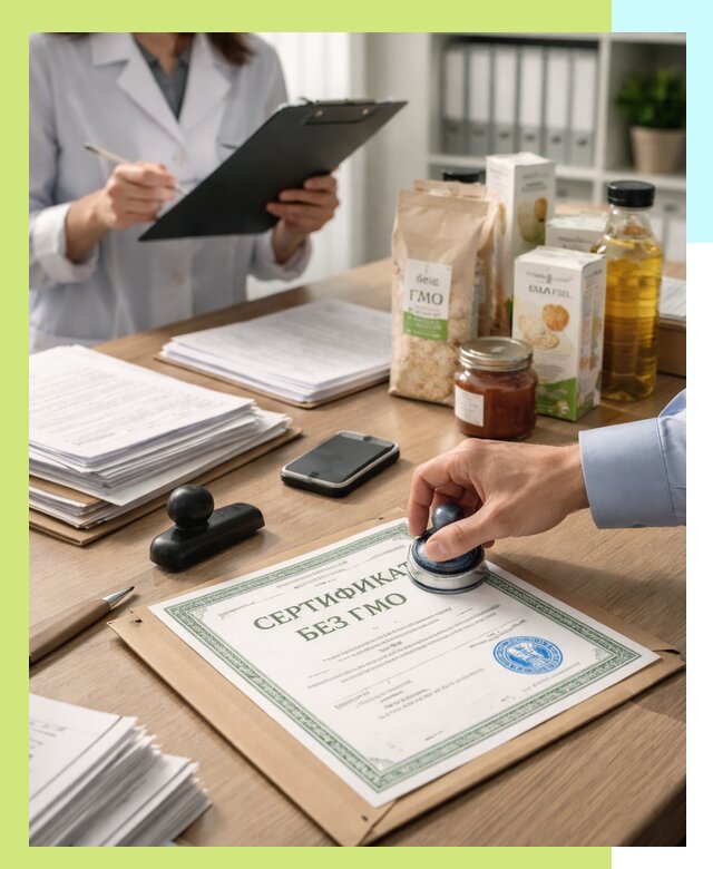 Получение сертификата Без ГМО для продукции в Отрадном